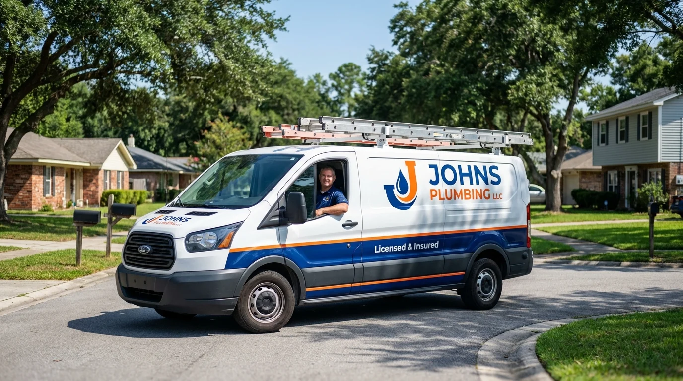 Johns Plumbing LLC service van in Eunice, NM